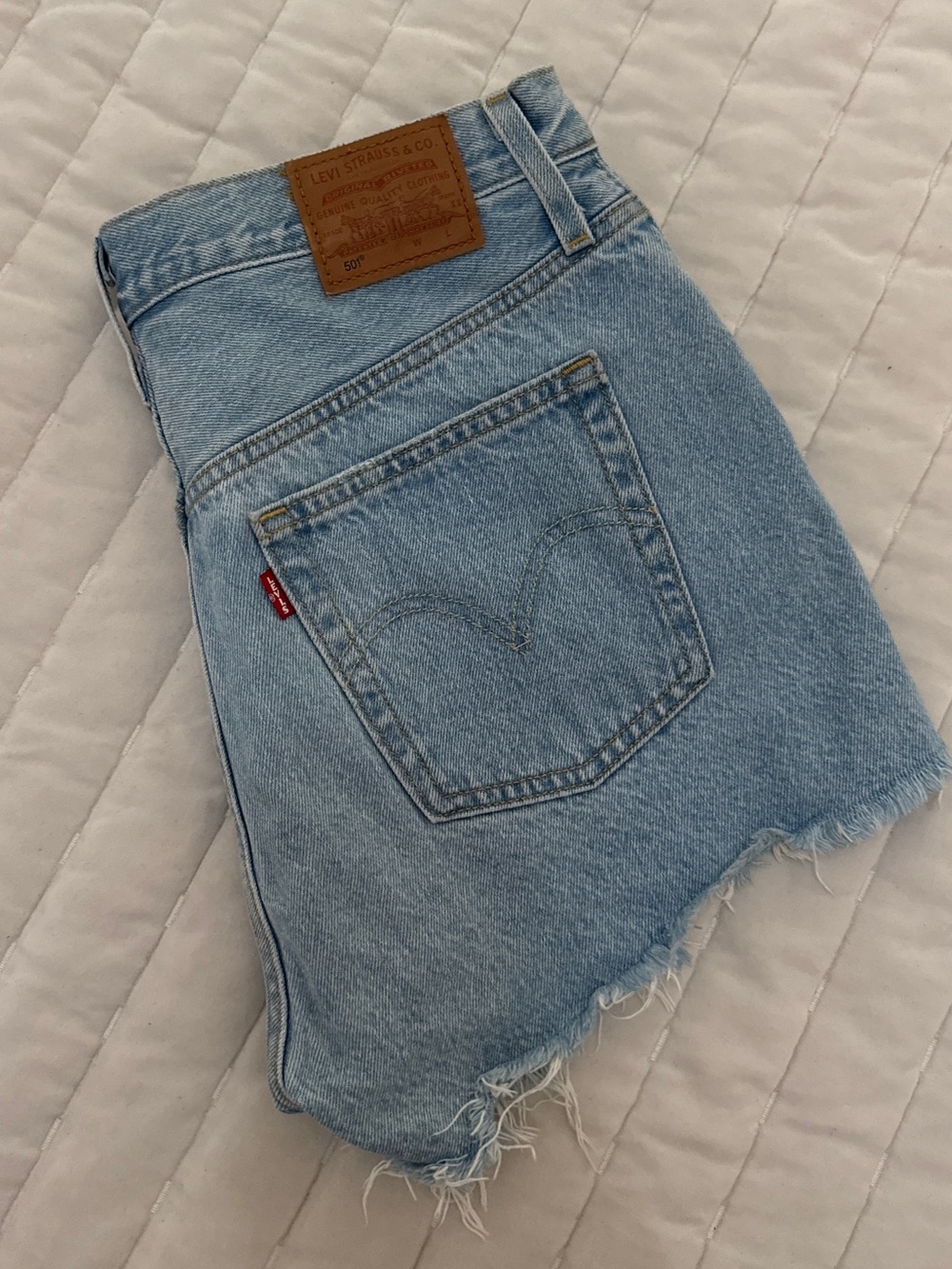 Levi's 501 Light Blue High-Rise Denim Cutoff Shorts